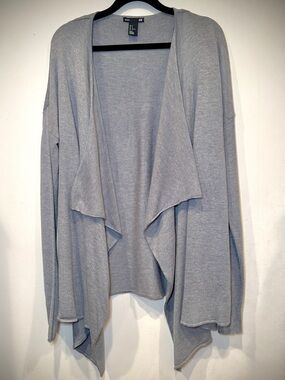 H&M Gray Draped Open Front Cardigan Sweater M